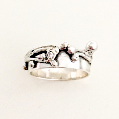 Zilveren ring met zirkonia