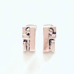 Zilveren 'gesmolten' oorstekers